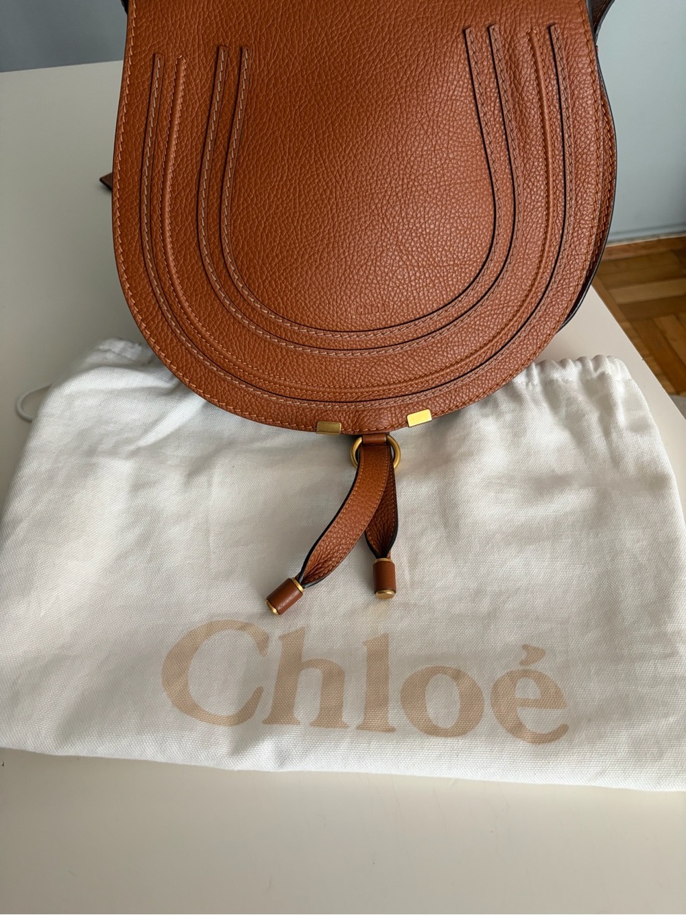 Chloe Brown Leather Saddle Crossbody Bag - Picture 2 of 11